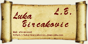 Luka Birčaković vizit kartica